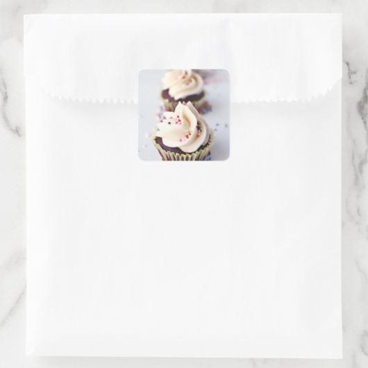 Sprinkle Cupcakes Vierkante Sticker (Tas)