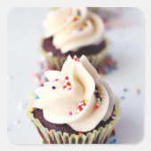 Sprinkle Cupcakes Vierkante Sticker (Voorkant)