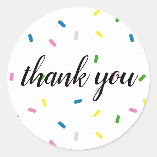 Sprinkle Dank je wel, Birthday Party Stickers (Voorkant)