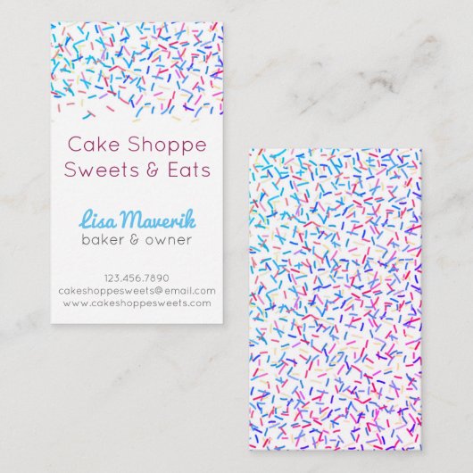Sprinkle Dessert Bakery behandelt Visitekaartjes (Voorkant / Achterkant)