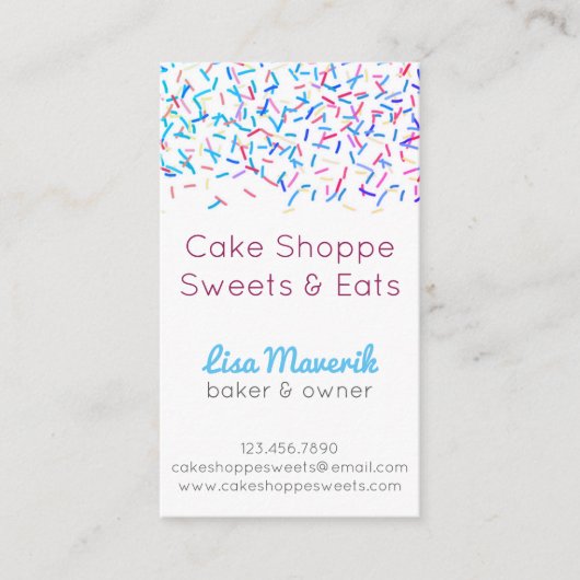 Sprinkle Dessert Bakery behandelt Visitekaartjes (Voorkant)