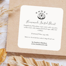 Sprinkle Donut Bakery Ingredient Label Minimalist