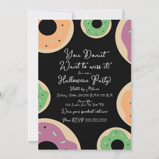 Sprinkle Donut Costume Halloween Party Script Kaart (Voorkant)