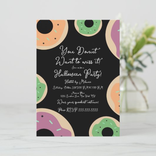 Sprinkle Donut Costume Halloween Party Script Kaart (Staand voorkant)
