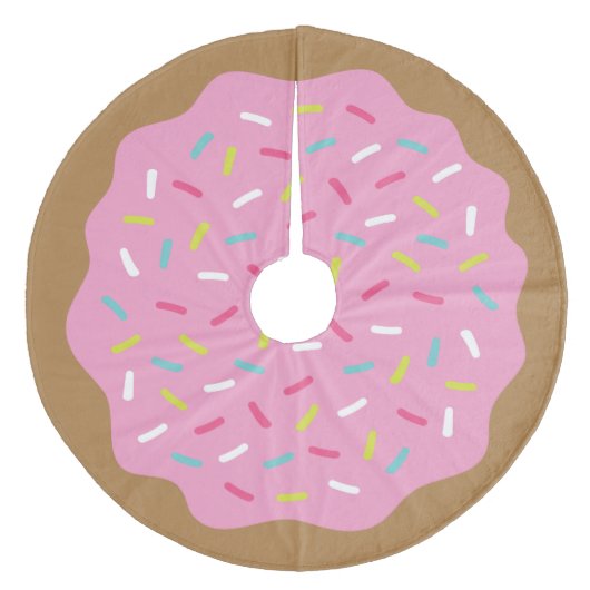Sprinkle Donut Cute kerstboomrok Fleece Kerstboom Rok (Voorkant)