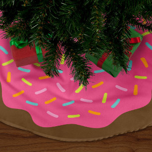Sprinkle Donut Cute kerstboomrok Fleece Kerstboom Rok