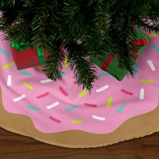 Sprinkle Donut Cute kerstboomrok Fleece Kerstboom Rok