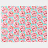 Sprinkle Donut Fleece Deken (Voorkant (Horizontaal))