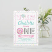 Sprinkle Donut Folie Balloon 1e Verjaardagsfeest Kaart (Staand voorkant)