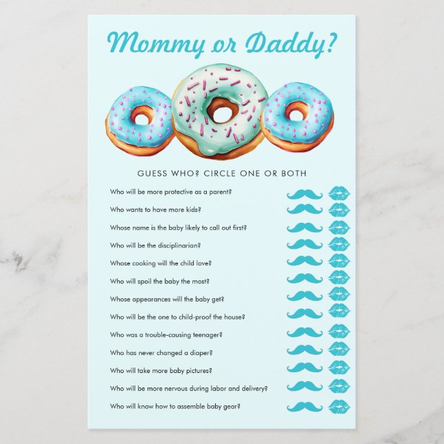 Sprinkle Donut | Mama papa | Baby shower spel (Voorkant)