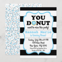 Sprinkle Donut Party Birthday Invitation