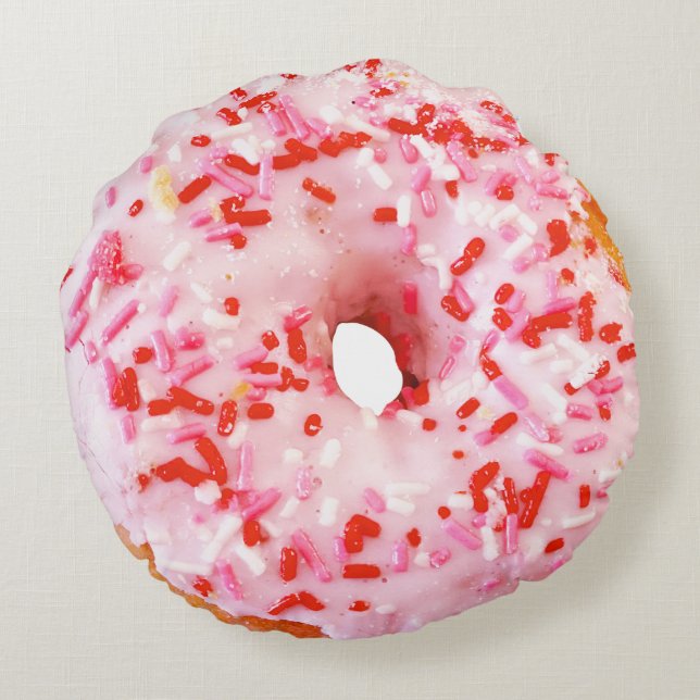 Sprinkle Donut Rond Kussen (Achterkant)