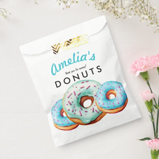 Sprinkle Donut | Schattige blauw Baby shower Bedankzakje (Gezegeld)