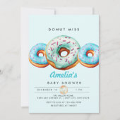 Sprinkle Donut | Schattige blauw Baby shower Kaart (Voorkant)