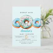 Sprinkle Donut | Schattige blauw Baby shower Kaart (Staand voorkant)