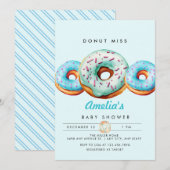 Sprinkle Donut | Schattige blauw Baby shower Kaart (Voorkant / Achterkant)