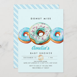 Sprinkle Donut | Schattige blauw Baby shower Kaart
