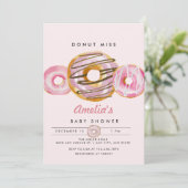 Sprinkle Donut | Schattigee Roze Meisjes Baby show Kaart (Staand voorkant)