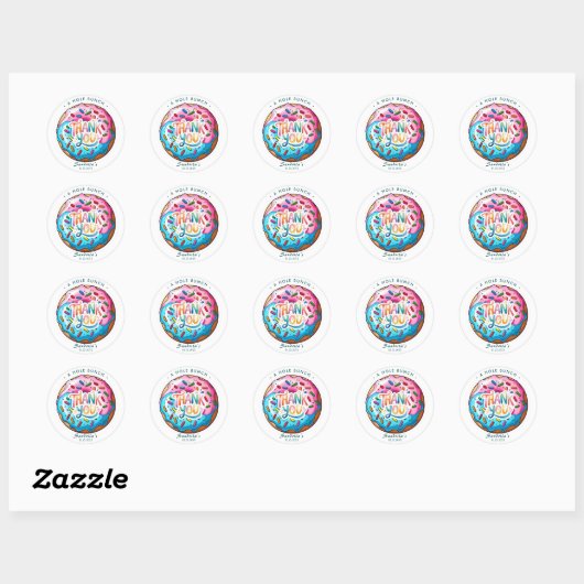 Sprinkle Donut Thanks a Hole Bunch  Ronde Sticker (Vel)