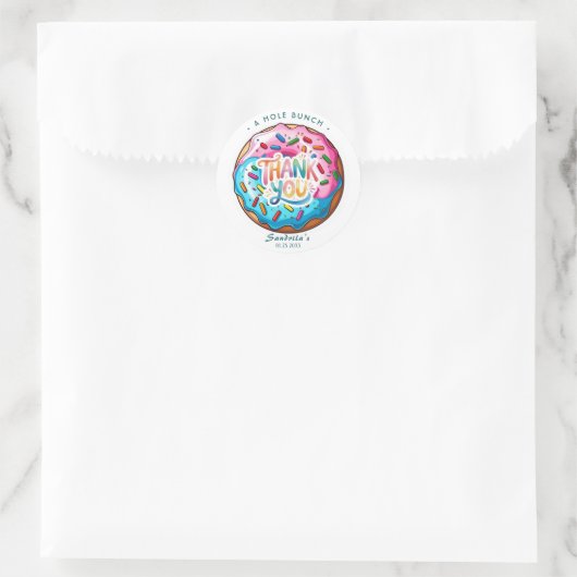 Sprinkle Donut Thanks a Hole Bunch  Ronde Sticker (Tas)