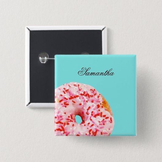 Sprinkle Donut Vierkante Button 5,1 Cm (Voorkant /achterkant)