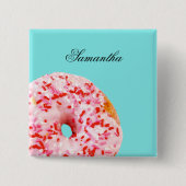 Sprinkle Donut Vierkante Button 5,1 Cm (Voorkant)