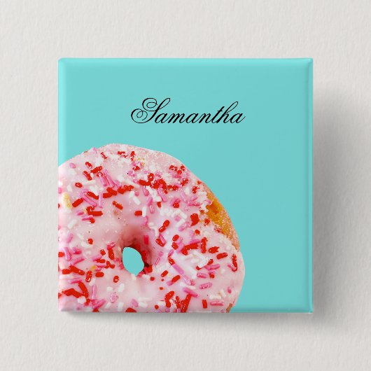 Sprinkle Donut Vierkante Button 5,1 Cm (Voorkant)