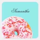 Sprinkle Donut Vierkante Sticker (Voorkant)