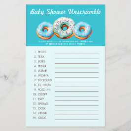 Sprinkle Donut | Word Scramble | Baby shower spel