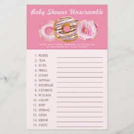 Sprinkle Donut | Word Scramble | Baby shower spel