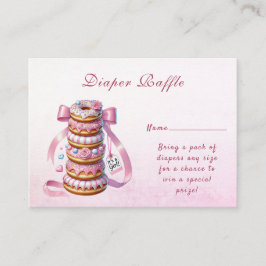 Sprinkle Donuts Pink Ribbon Baby shower Enclosure Informatiekaartje