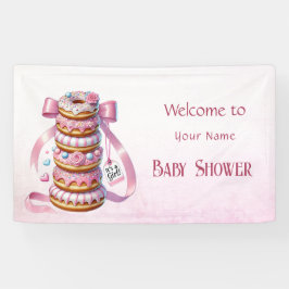 Sprinkle Donuts Pink Ribbon Baby shower Spandoek