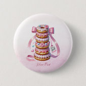 Sprinkle Donuts Pink Ribbon Button (Voorkant)