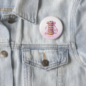 Sprinkle Donuts Pink Ribbon Button (In situ)