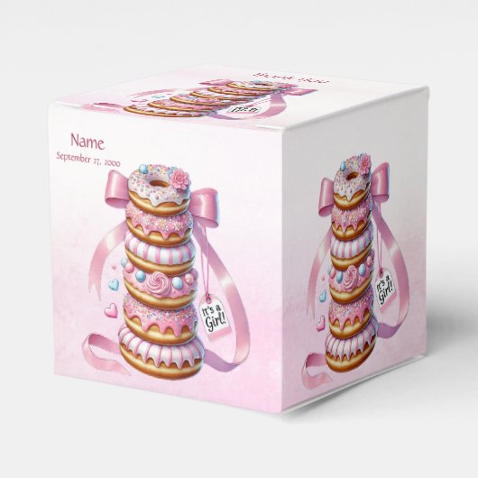 Sprinkle Donuts Pink Ribbon Favoriet Box Bedankdoosjes (Voorkant Zijde)