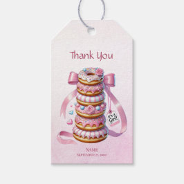 Sprinkle Donuts Pink Ribbon Gift Label Cadeaulabel