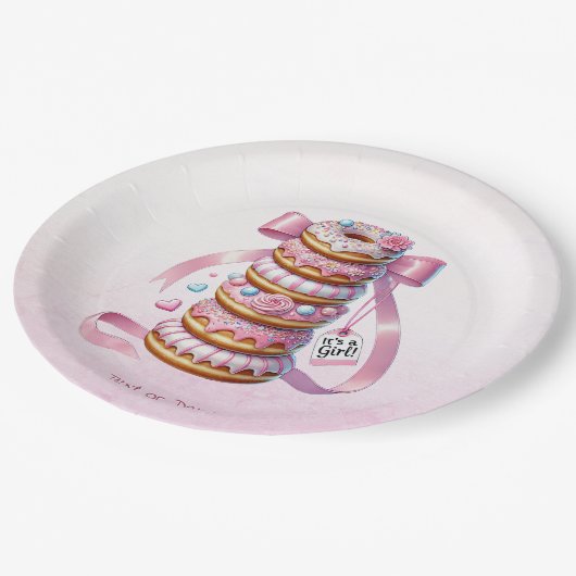 Sprinkle Donuts Pink Ribbon Paper Bord (Gekanteld)