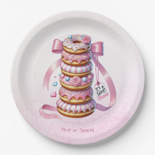 Sprinkle Donuts Pink Ribbon Paper Bord (Voorkant)