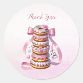 Sprinkle Donuts Pink Ribbon Sticker (Voorkant)