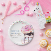 Sprinkle Donuts Waterverf blauw Baby shower Papieren Bordje (Feest)