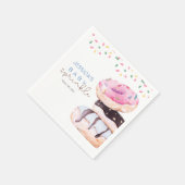 Sprinkle Donuts Waterverf blauw Baby shower servet (Hoek)