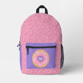 Sprinkle Doughnut Custom Monogram Bedrukte Rugzak (Voorkant)