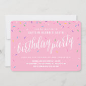 Sprinkle Girl Birthday Party | Roze Kaart (Voorkant)