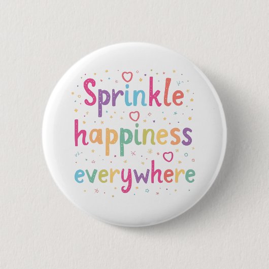 Sprinkle Happiness Everywhere Cute Pastel Quote Ronde Button 5,7 Cm (Voorkant)
