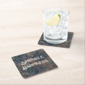 "Sprinkle Happiness" Grunge Textured Patchwork Kartonnen Onderzetters (Insitu)