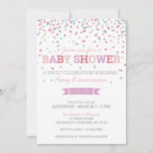 Sprinkle Ice Cream Baby shower Invitation - Girl Kaart (Voorkant)