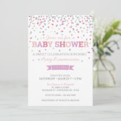 Sprinkle Ice Cream Baby shower Invitation - Girl Kaart (Staand voorkant)