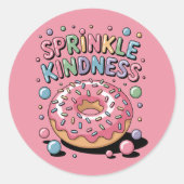 Sprinkle Kindness | Donut Ronde Sticker (Voorkant)