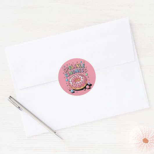 Sprinkle Kindness | Donut Ronde Sticker (Envelop)