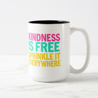 Sprinkle Kindness: Inspirerend quote Tweekleurige Koffiemok